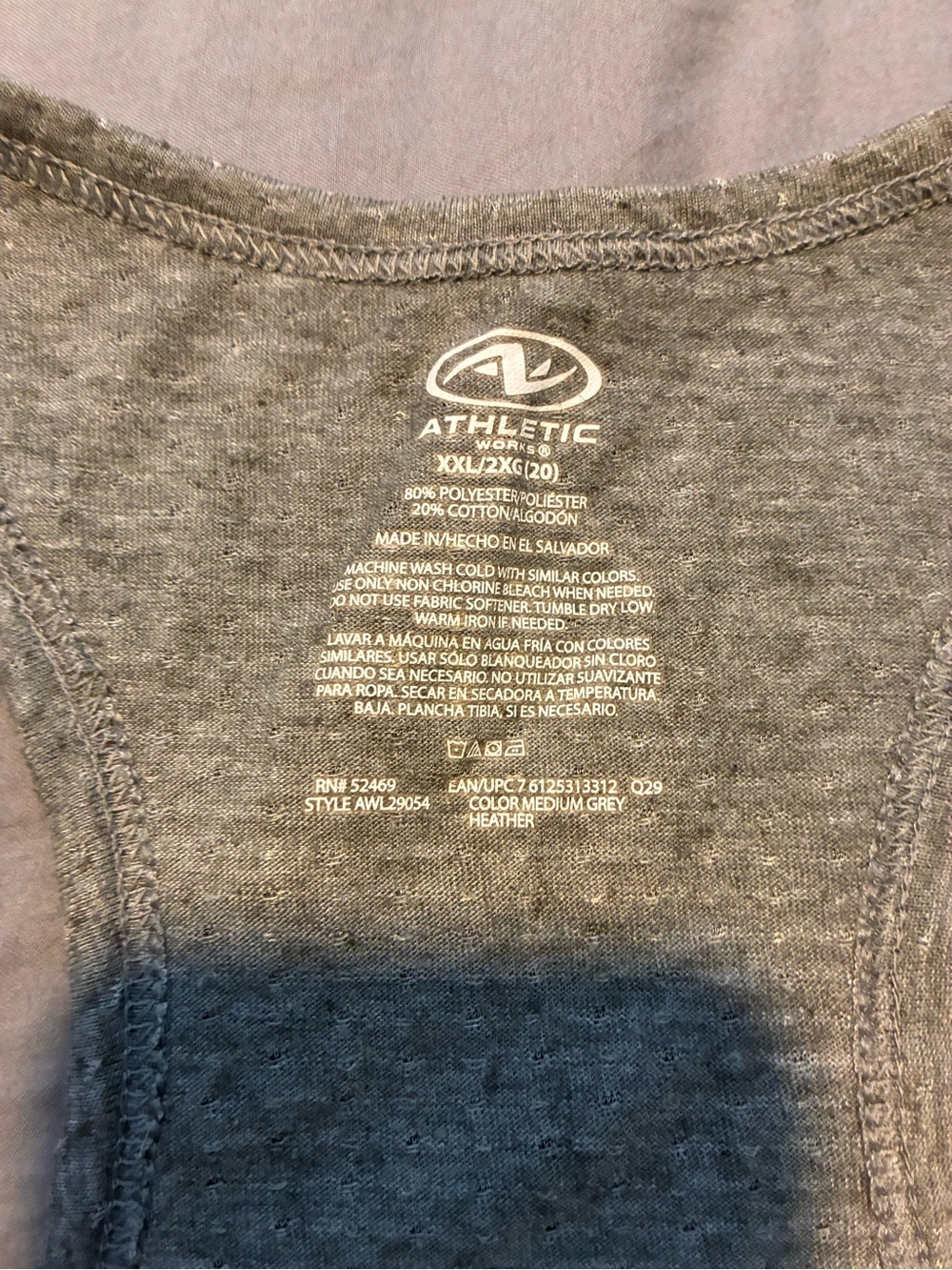 Athletic Works Gray Racerback Tank - Picture 2 of 2